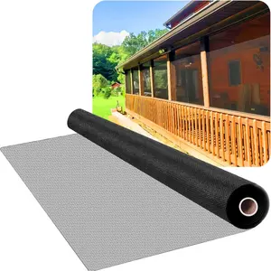 48" x 100' Fiberglass Window Screen Mesh Roll, Black Replacement Screen Net for Household Windows, Doors, Patio and Porch Sliding Screen Use