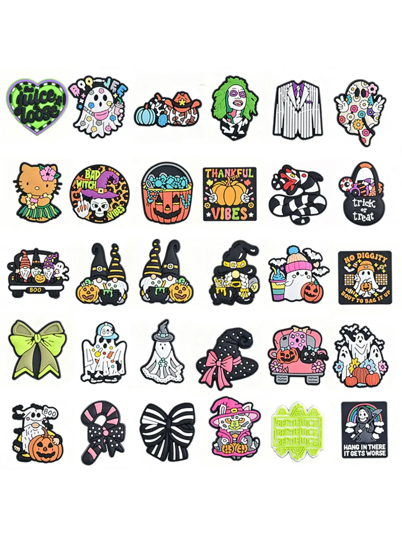 30 Pieces New Halloween 2026 Shoe Accessories, Cute Cartoon Design, Perfect for Kids’ Shoes, Christmas Gifts, All-Season Fashion