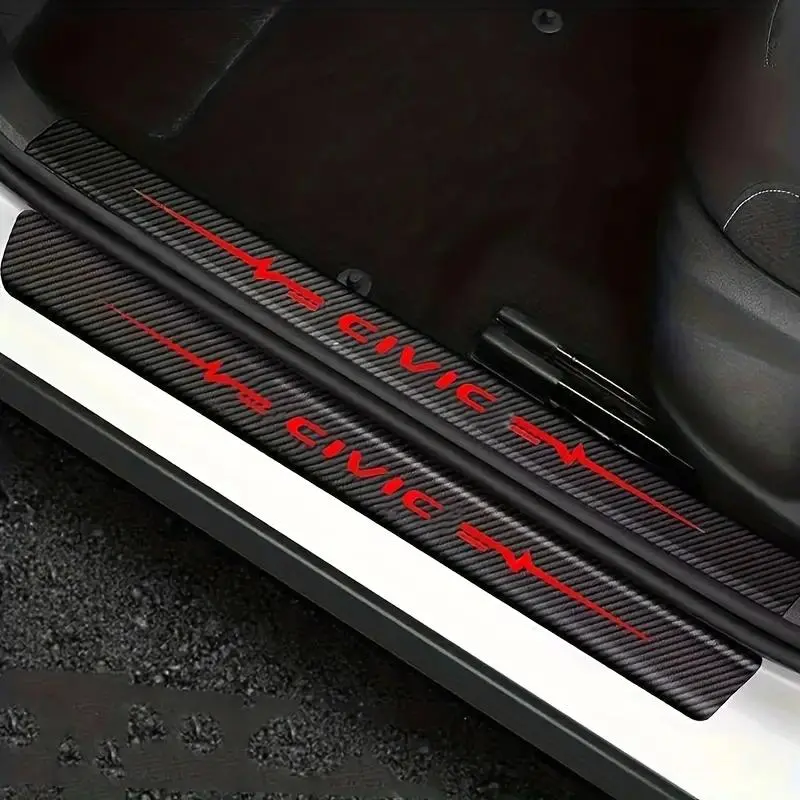 Car Door Sill Protector, Carbon Fiber Texturing Car Door Sill Protective Strip, Universal Automotive Car Exterior Accessories for Car Decoration