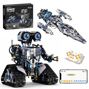8-12 Years Stem Space Robot Building Kit, Block Set, Remote Control, Programming Toy for Boys Girls, 2-In-1 Model, 1468 Pieces