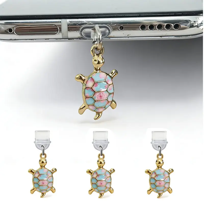 3pcs Turtle Phone Dust Plug, USB Type-C & Lightning Connector Protector, Ideal for Iphones & Androids, Perfect Gift for Holidays