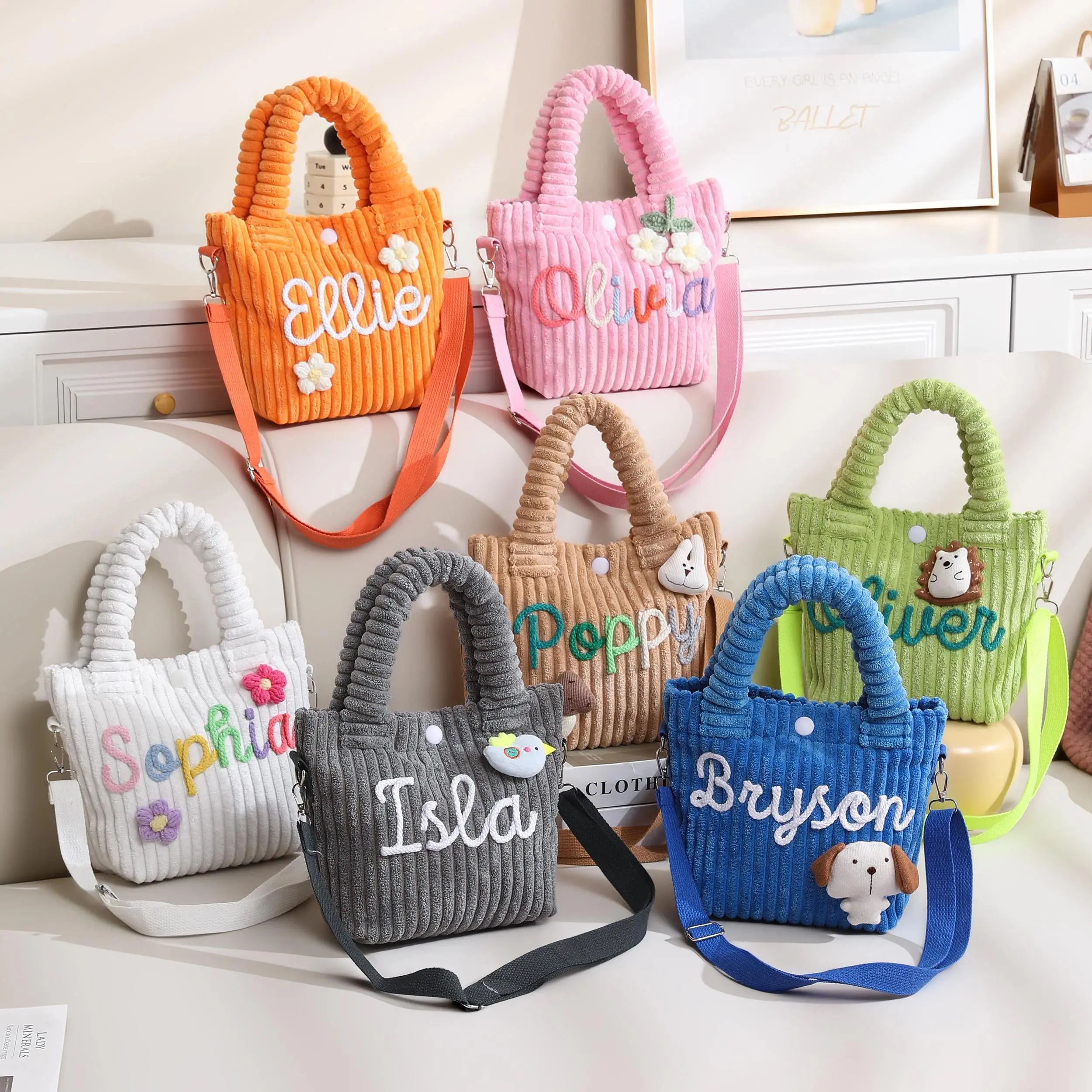 AS1029 Personalized Custom Name Color Line Handbag Various Accessories DIY Exclusive Shoulder Messenger Bag Special Gift
