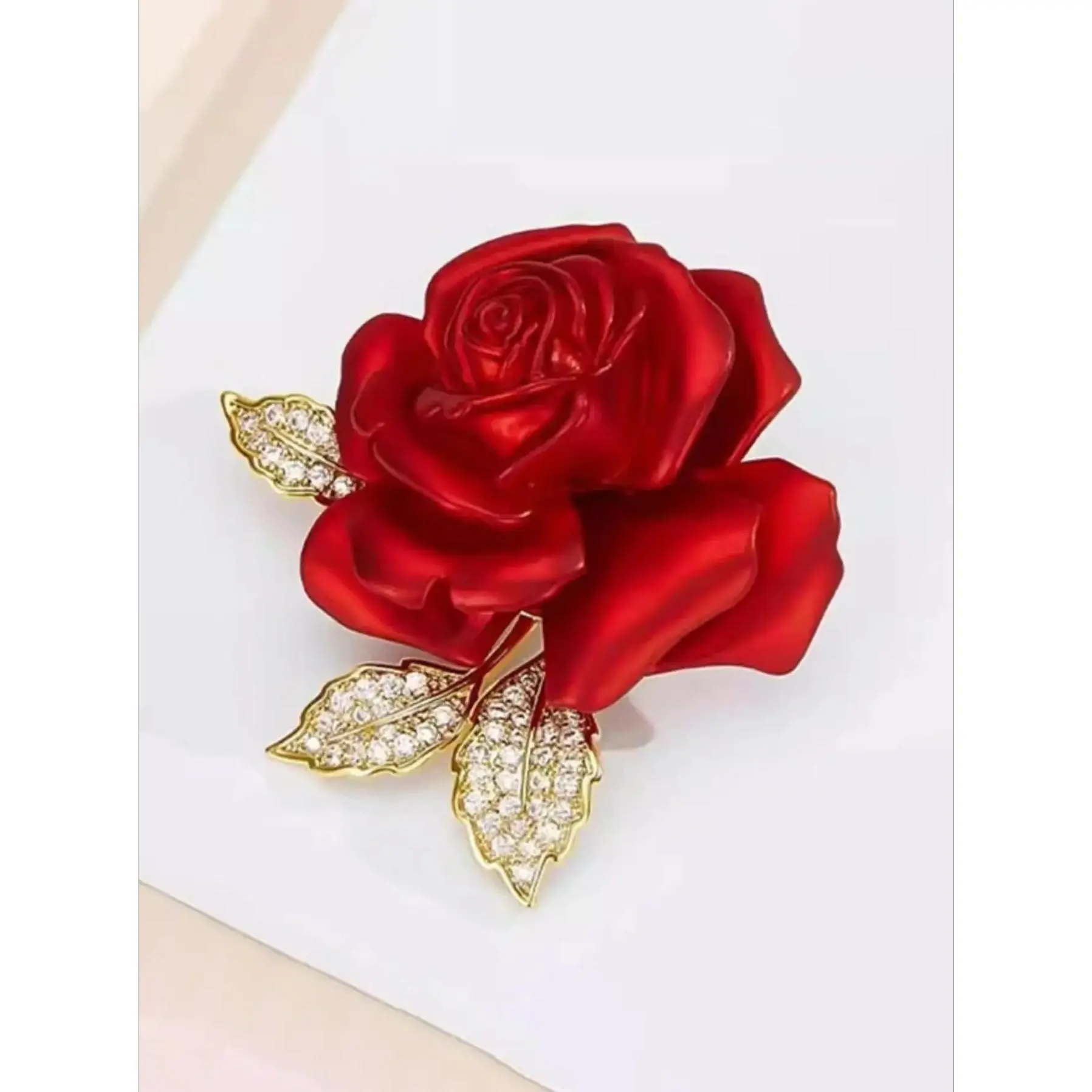 Women's Rose Rhinestone Brooch Pin - Elegant Flower Lapel Accessory, Sparkling Mother's Day Gift, Versatile for Shirt Jacket Wear, Accessories for Women, Crystals Brooch, Floral Brooch