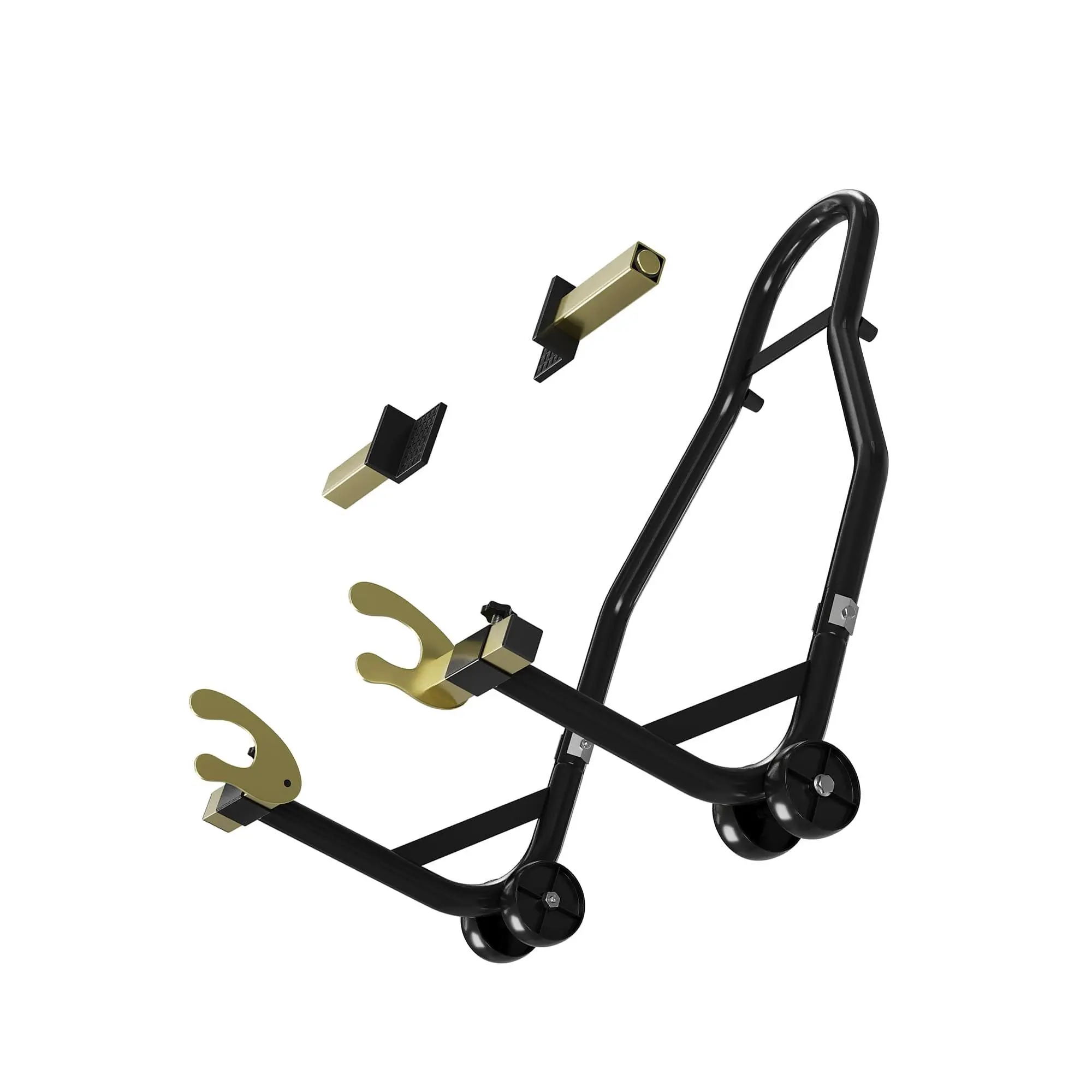Heavy Duty Motorcycle Rear Wheel Lift Stand, Max 450 Lbs Capacity Adjustable U & L Swingarm Spool Support, Maintenance Rack Fit Most Motorcycles, Available in Black & Red