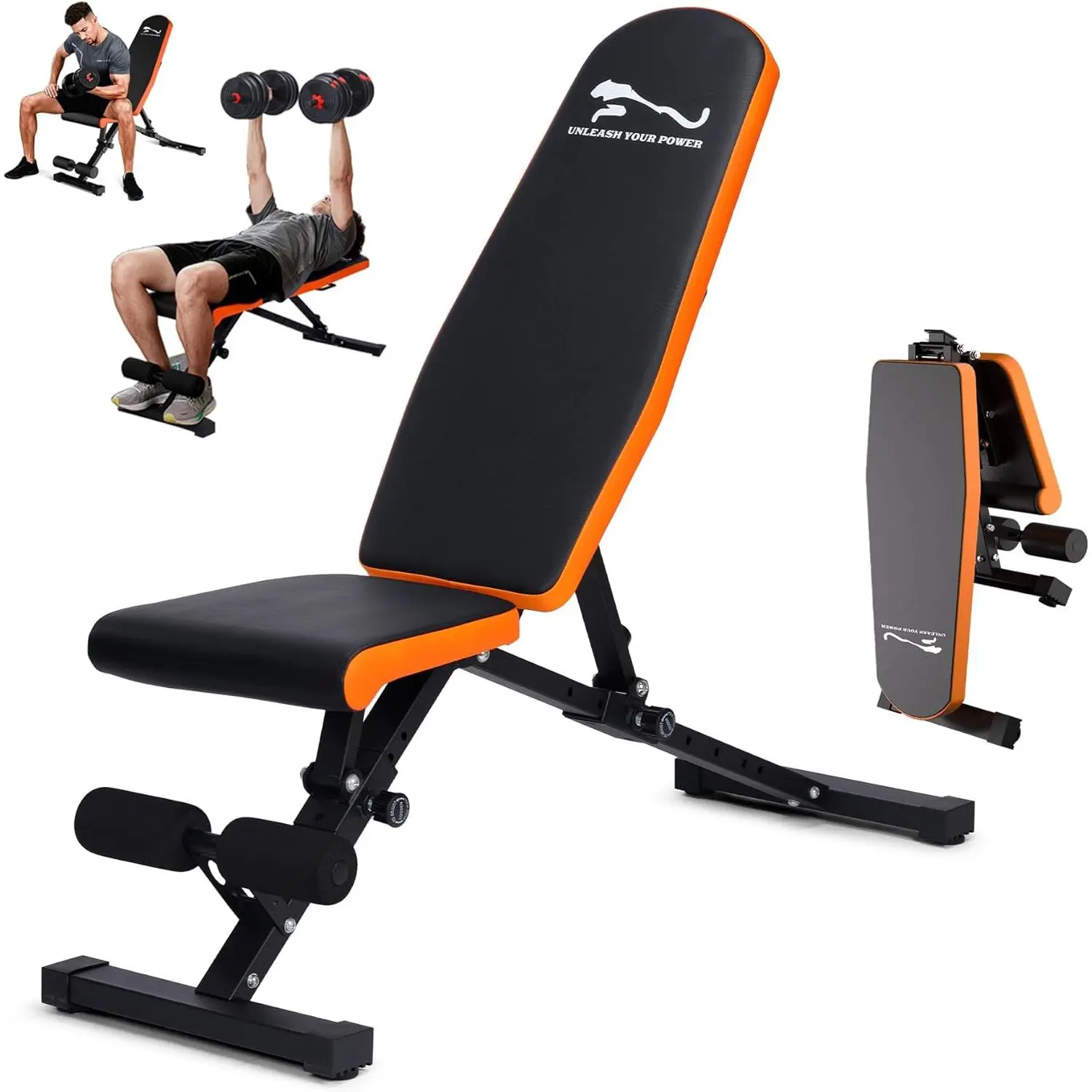 Adjustable Weight Bench for Home Gym, 900LBS Capacity Workout Bench Press Decline/Flat/Incline for Chest Shoulders Arms, Compact and Foldable Strength Bench