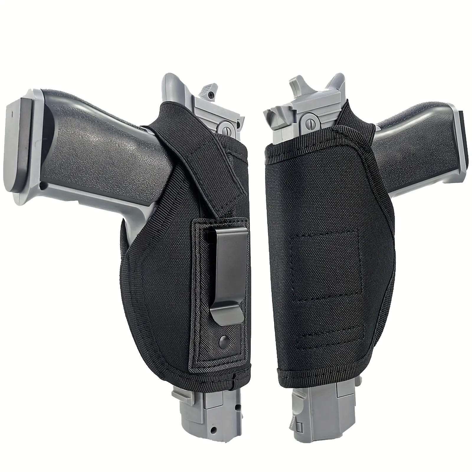Universal IWB Holster for Concealed Carry, Tactical Gear Equipment with Adjustable Snap Retention, Ambidextrous for Right or Left Hand Use, Fits Glock & More for Everyday Carry