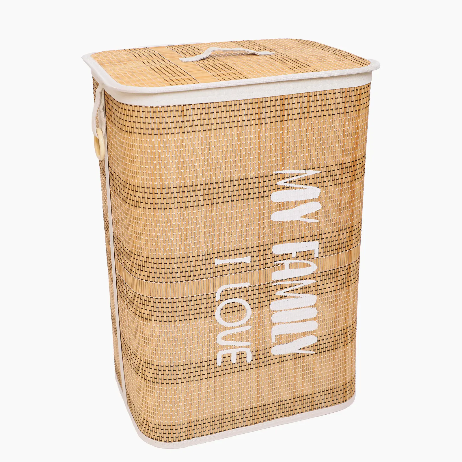 Laundry Hamper with Lid 22 Gallon (100 l) Foldable Laundry Basket | with Reinforced Handles, Unique Modern Design Fabric Edging for Bedroom, Bathroom, Laundry Room