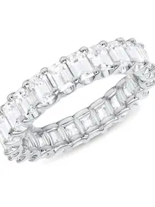 Rose gold full diamond row ring  Ice sugar square diamond eternal ring  Luxurious engagement stackable women's ring Bridal eternity ring