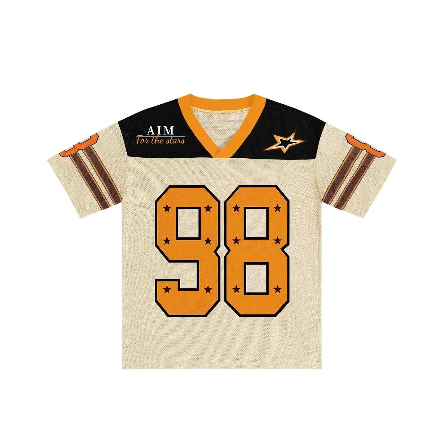 Men's Polyester Jersey Knit Graphic Print T-Shirts - Oversized Cut V-Neck, Short Sleeve Tops, Casual Male Clothing for Summer Sports (Professional Sports & Outdoor Wear)