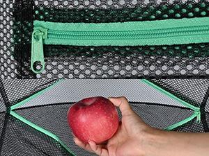 Yesker 8-Layer Hangable Steel Natural Herb Drying Rack, 24" Diameter Foldable Mesh Net with Green Zipper & Hook, Waterproof Dryer with Accessories for Herbs, Grow Tent Use