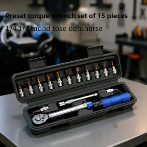 High Precision 1/4" Preset Torque Wrench Set Adjustable Mini Ratchet Torque Spanner for Bicycle Carbon Fiber Frame Maintenance