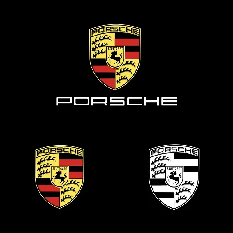 Porsche LED Car Door Projector Welcome Lights with Welcome Functionality for Cayenne Macan 911 Boxster Cayman Carrera, HD Ghost Shadow Puddle Courtesy Lamp Replacement