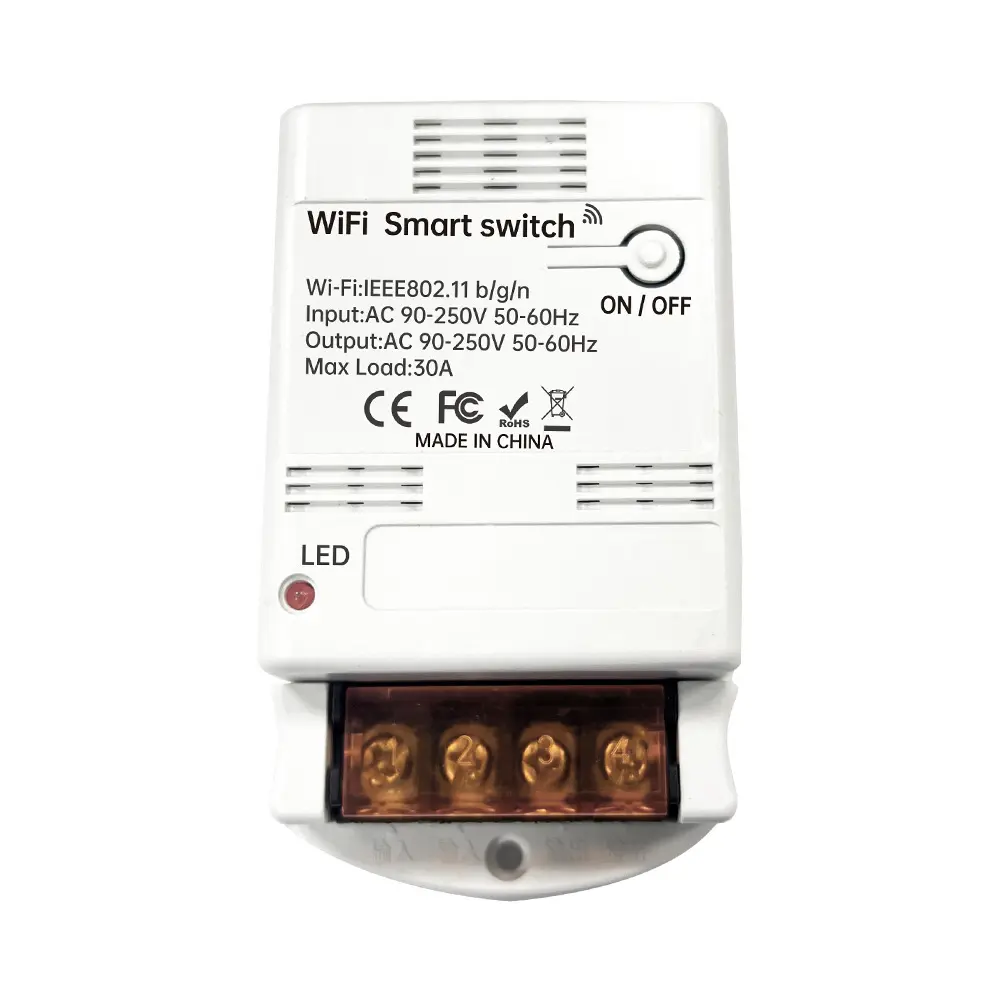 Tuya Compact 2.4 GHz Wi-Fi Circuit Breaker, 30A Capacity, 110V-240V Smart Home Device, Mobile App Remote Control, Timer & Voice Control, Din Rail Mounting, 2.2x4.1 in, for Water Pumps & HVAC Equipment, Pool Filters, 2.2X4.1 Inches, Wifi Connectivity