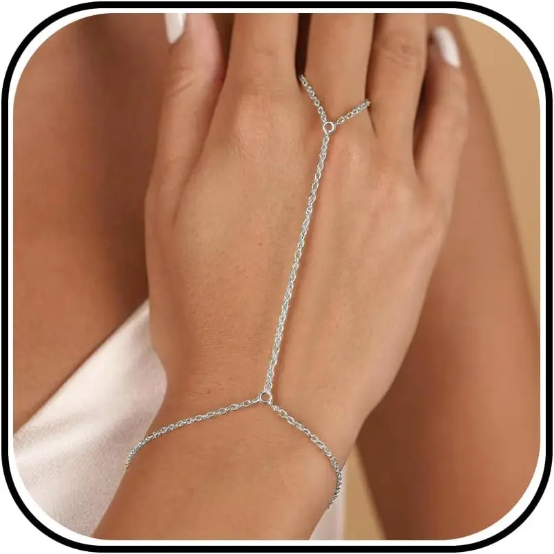 Hand Chain Bracelet  Bracelets for Women Link Chain Bracelets Trendy Finger Ring Slave Bracelet  Gifts