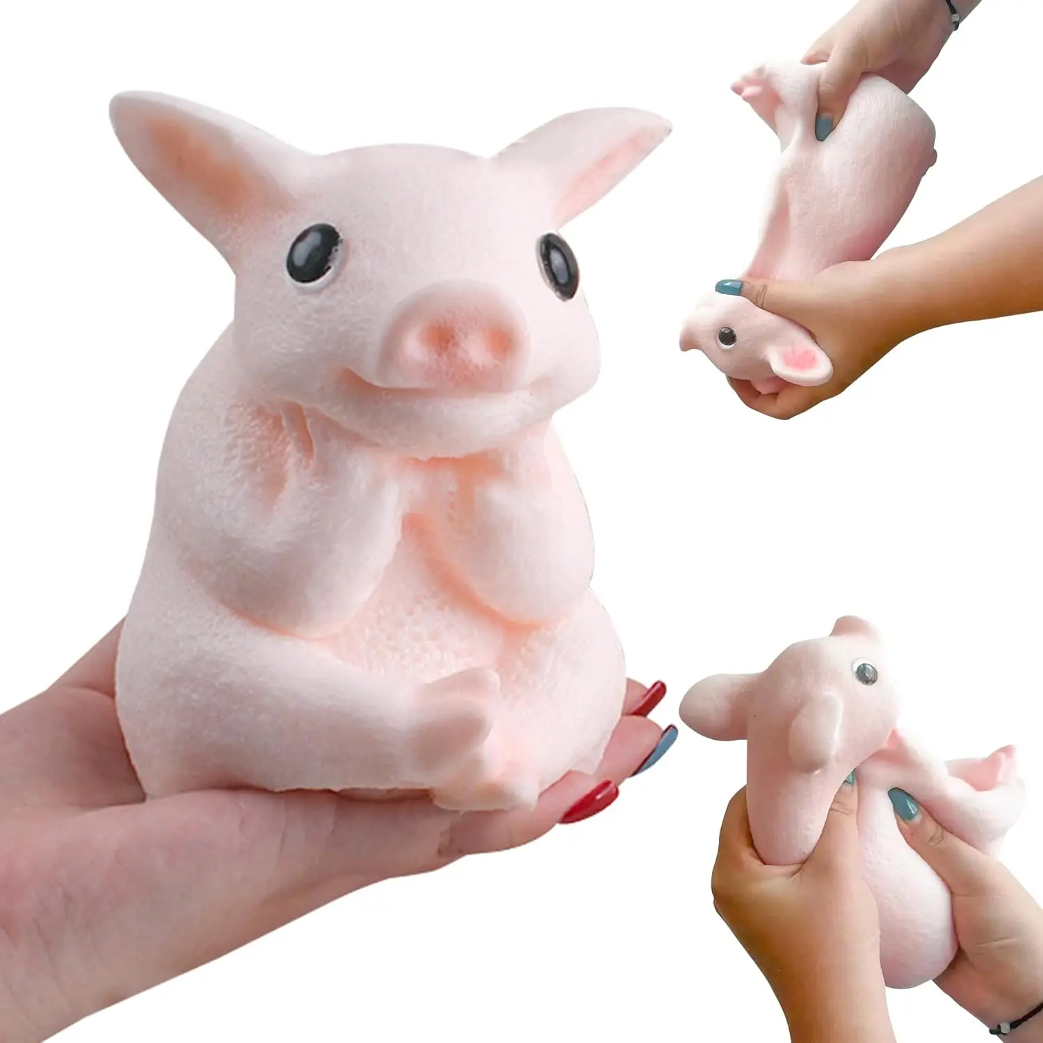 Big Taba Squishy Piggy, Ultra Soft Piggys Fidget Toys, Cute Sensory Toys for Classroom Birthday Fun Squeeze Toys for Kids & Adults to Relieve Anxiety & Promote Relaxation