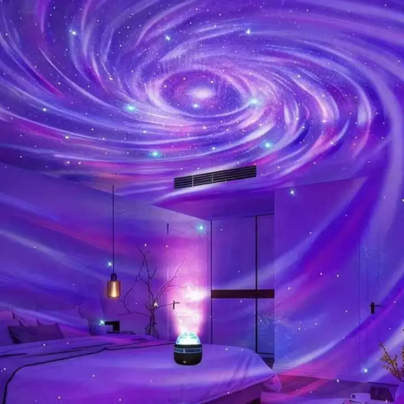 Aurora Vortex Starry Sky Projector Night Light, Seven-Color Nebula Full Sky Atmosphere Lamp, Bedroom Healing Romantic Starlight Projector, Led Star Light