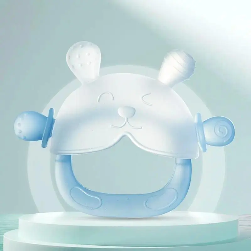 Rabbit Teething Mitten for Babies 0-3 Years, Food Grade Frosted Silicone, BPA Free with Multi Texture and Anti Drop Design