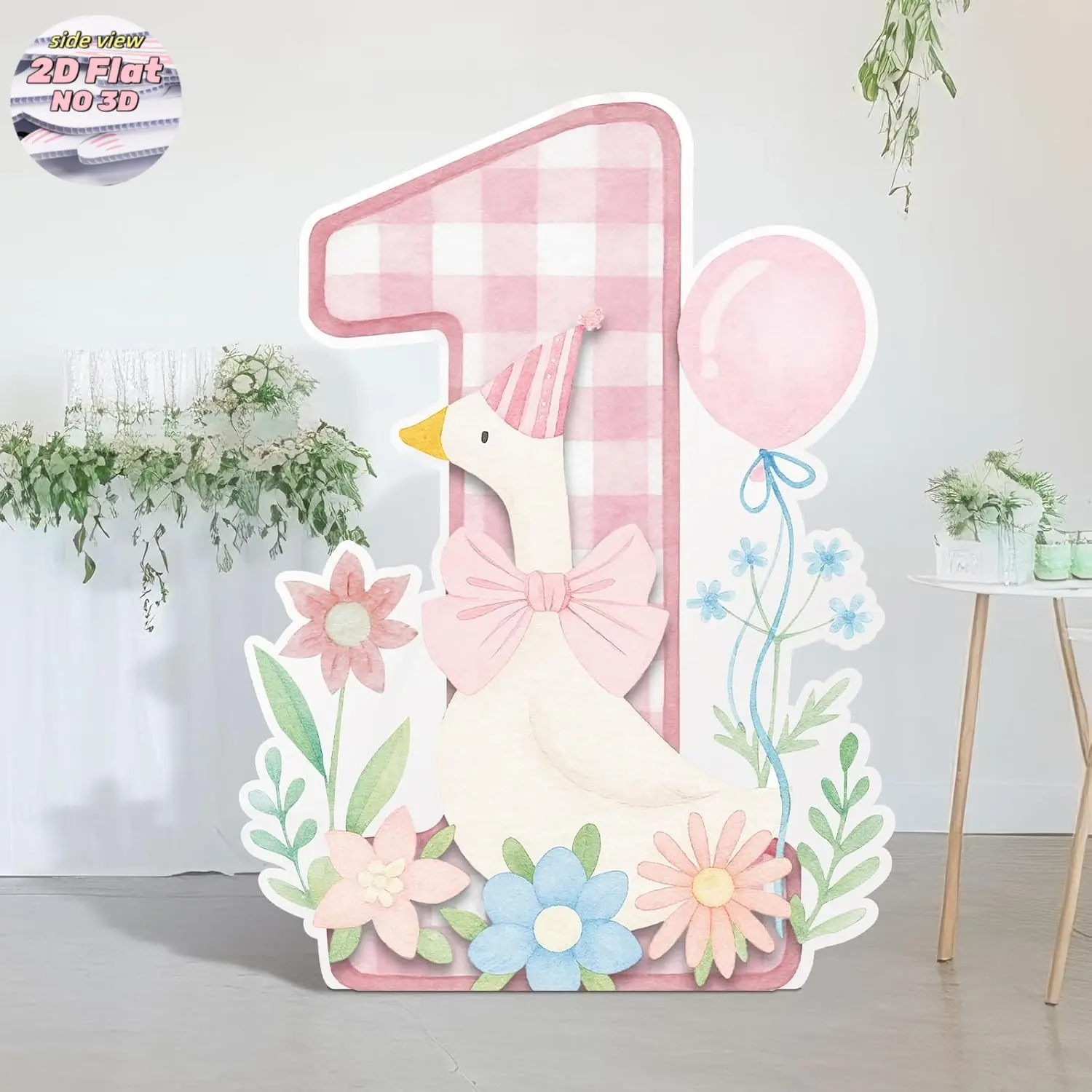 2D Flat Silly Goose Party Decorations, 1st Birthday Backdrop, Duck Animal Background Prop, Birthday Shower Party Supplies