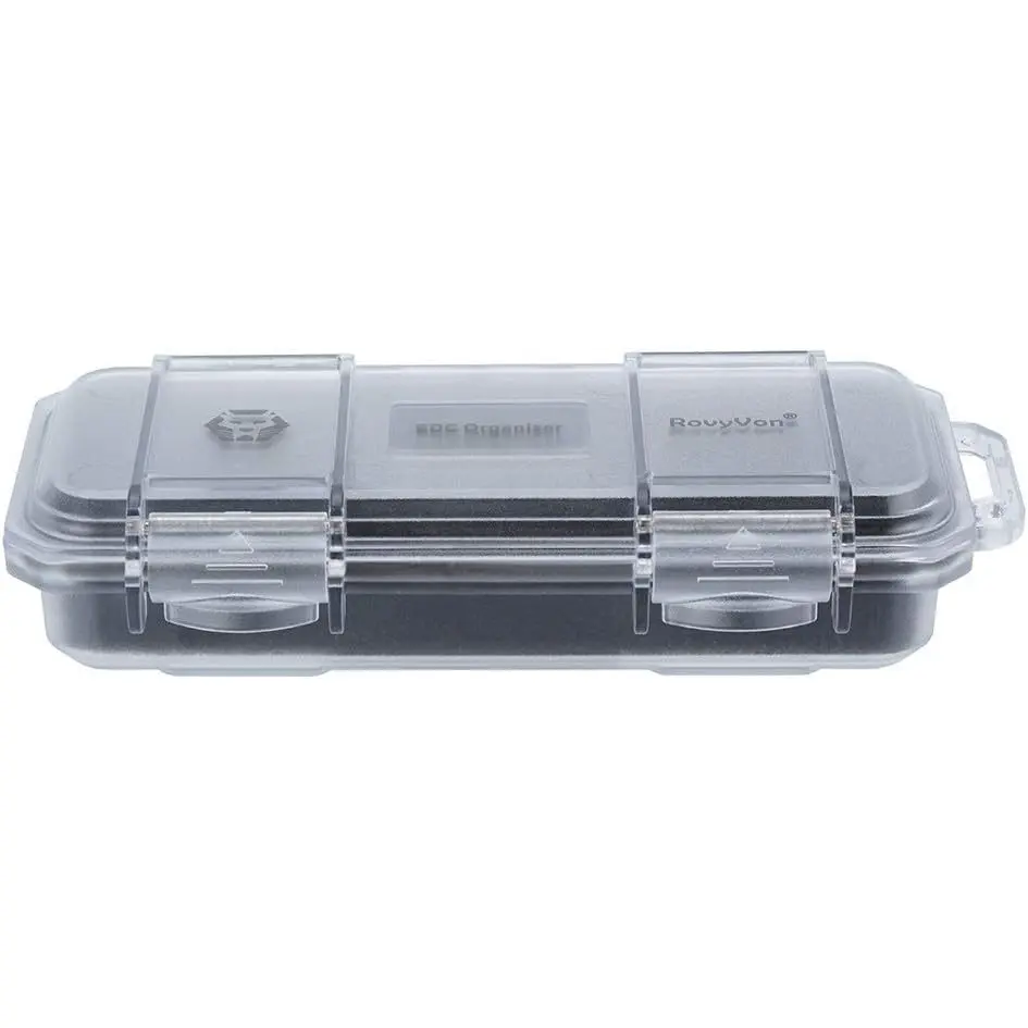Polycarbonate EDC Tool Box - Small Compartmentalized Water Resistant Storage Case, 6.89"x3.21"x1.45" Transparent 1-Pack, for DIY Repair & Home Garage Tool Organization