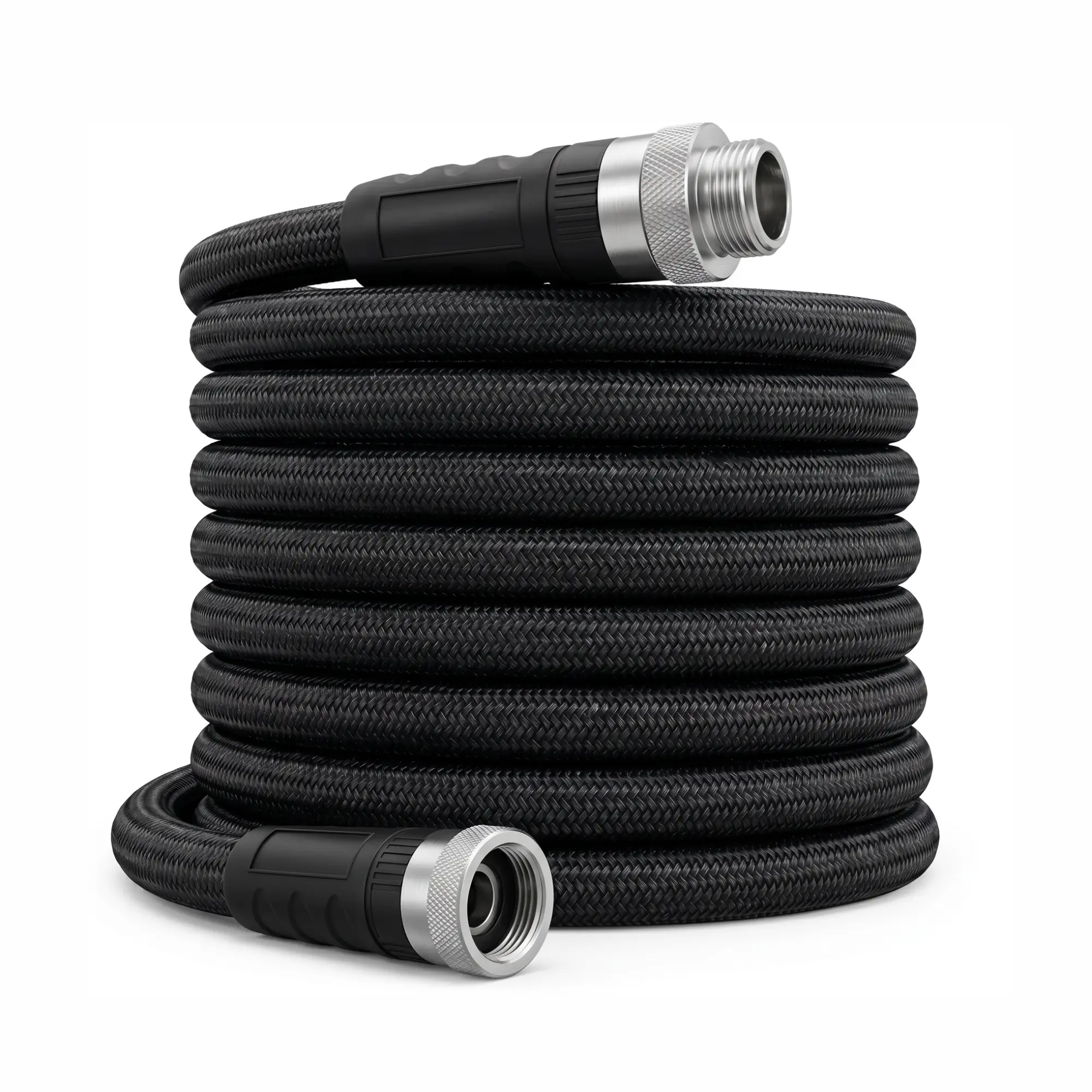 25FT Garden Hose with TPE Inner Tube, Durable Braided Outer Layer, Anti-Kink Water Hose with Reinforced Aluminum Connectors for Garden Watering & Outdoor Cleaning