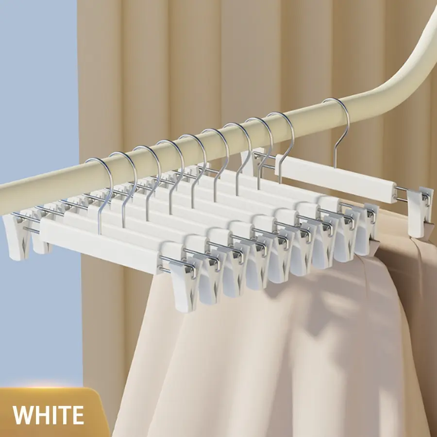 10-Pack Non-Slip Pants Clips, Plastic Hanger Hooks for Dresses and Underwear, Universal Use Closet Organizer, Ideal for Clothing Stores
