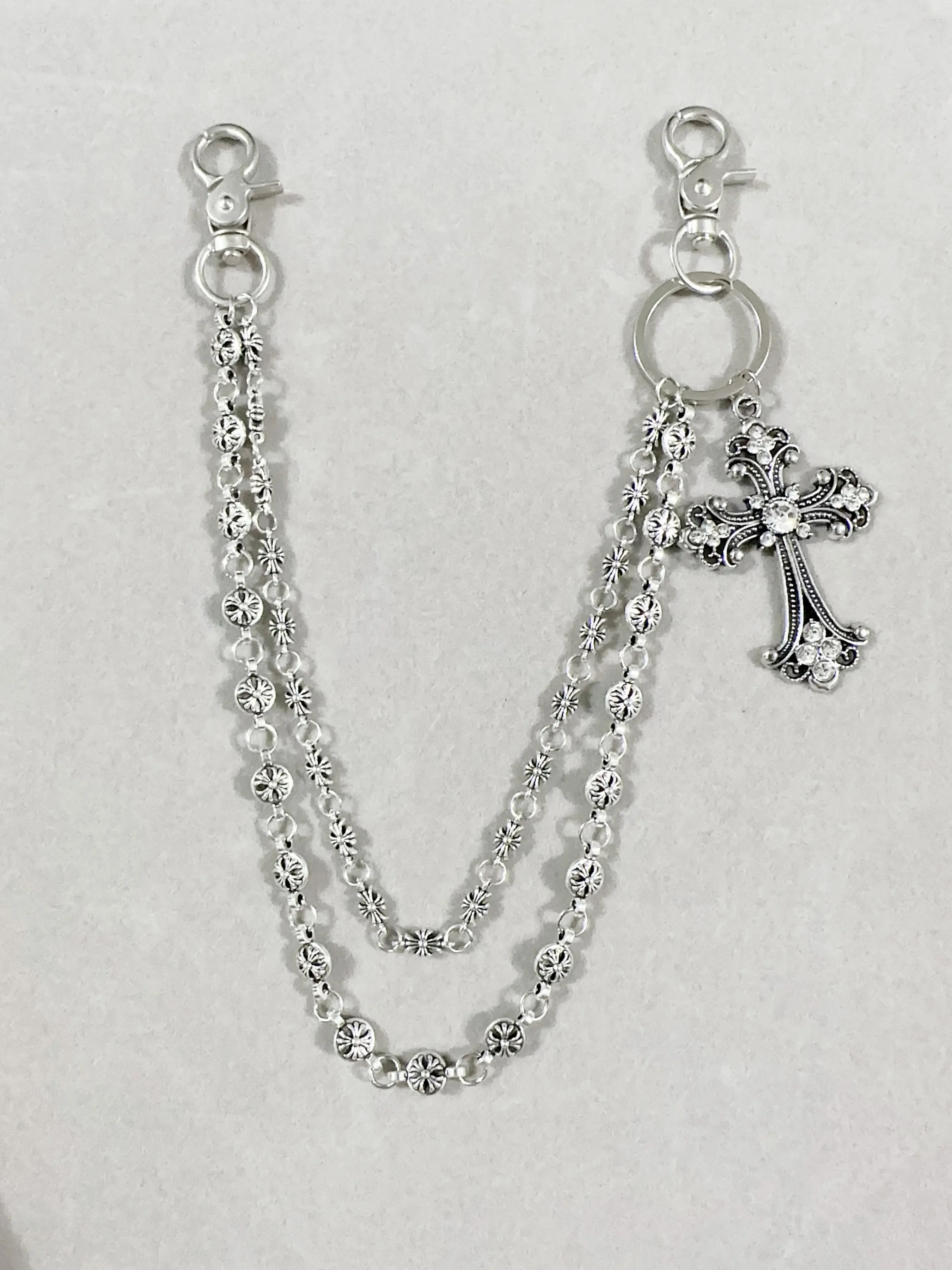 Punk Rock Metal Waist Chain, Unisex Hip Hop Jewelry Gift Pendant, Large Ring Wallet Keychain, Jeans Accessory, Gender Neutral, Punk Aesthetic, Key Rings, Keyrings
