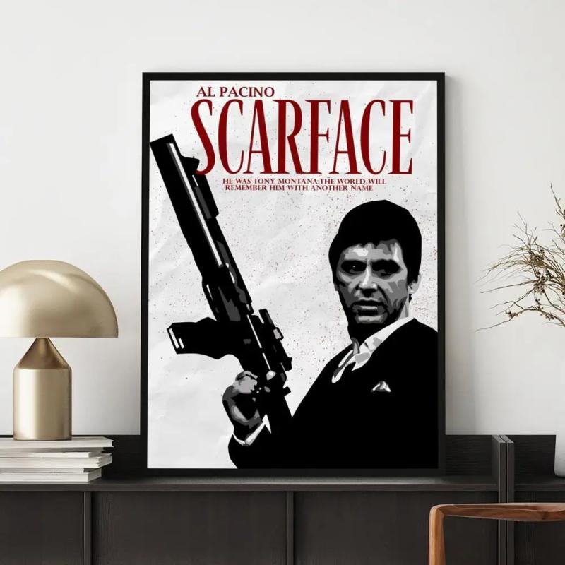 Movie S-Scarface Poster Versatile Waterproof Wall Decor Self Adhesive Perfect for Any Room & Ideal Gift Themed movie poster film memorabilia poster Movie related poster home decor wall art modern poster