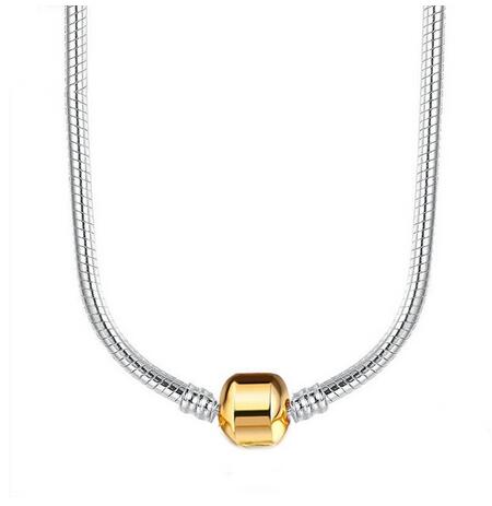 Heart Love 925 Sterlin Silver Snake Chain Necklace Secure Ball Clasp Beads Charms Chocker Necklace For Women Wedding DIY Jewelry