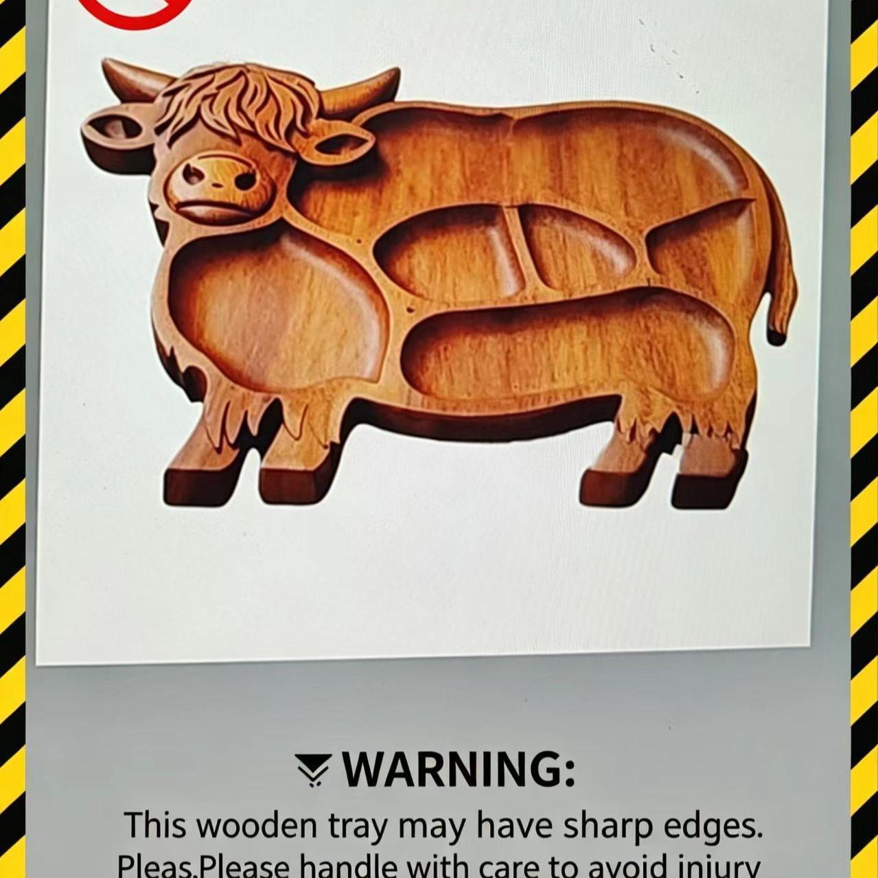 Highland Cow Wooden Charcuterie Board, Unique Animal Pattern, Perfect for Parties, Celebrations & Festive Gatherings, Ideal Gift for Birthdays, Festivals, Christmas, Halloween, Snacks