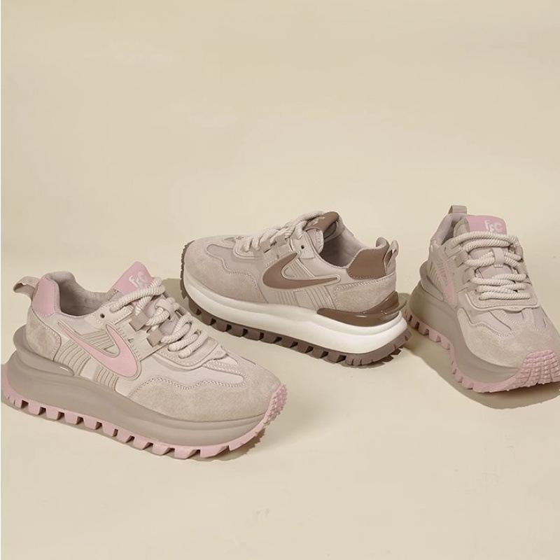 2026 Trend pink shoes - Women's thick-soled fashion shoes, new spring dad shoes, lightweight, classic and versatile sneakers, comfortable antibacterial Girl Trainer