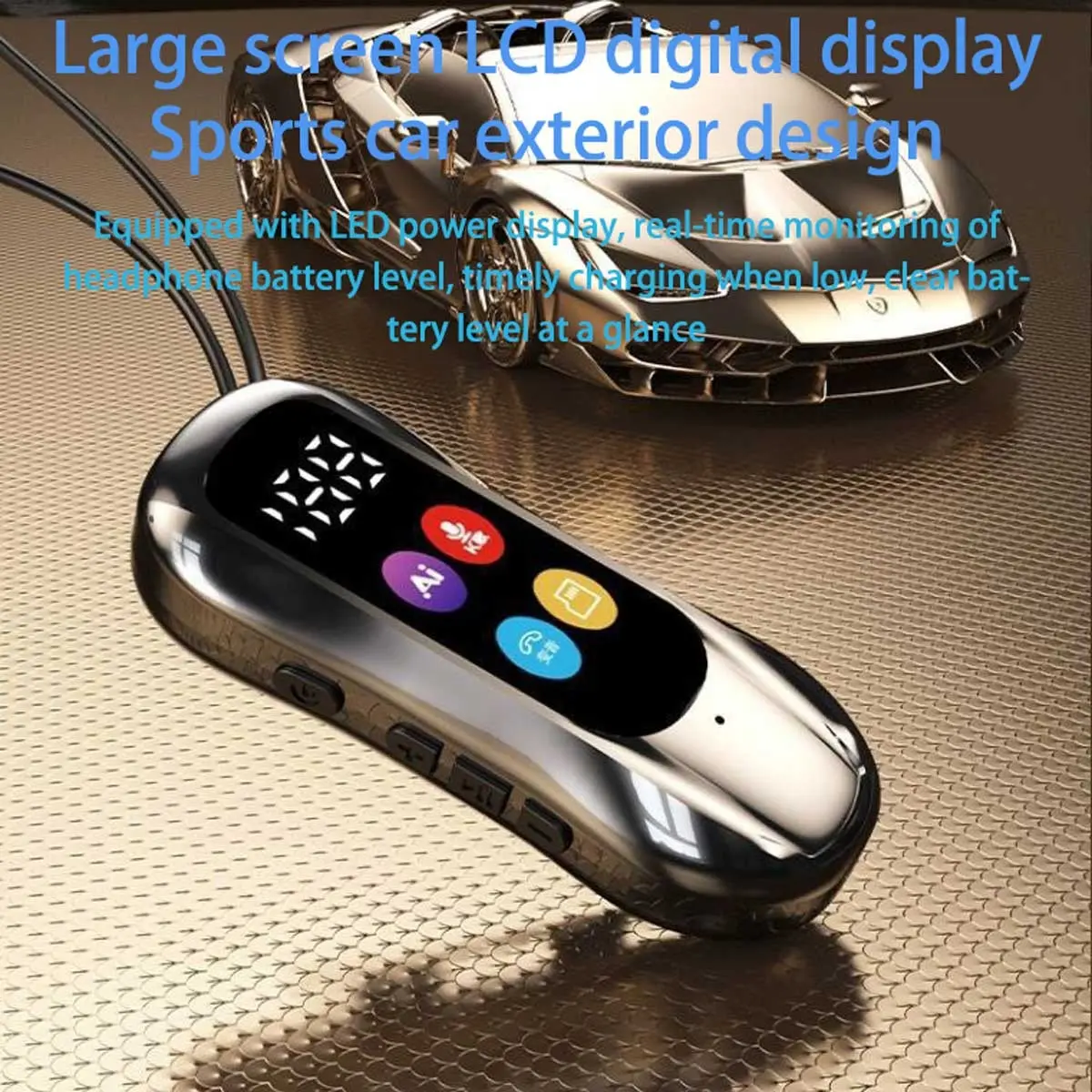 New Wireless Earphones, High-End Car Shape Clip-On Bluetooth-compatible Earbuds, Portable K-Singing, TF Card Slot, Mp3, HD Sound, Noise Reduction