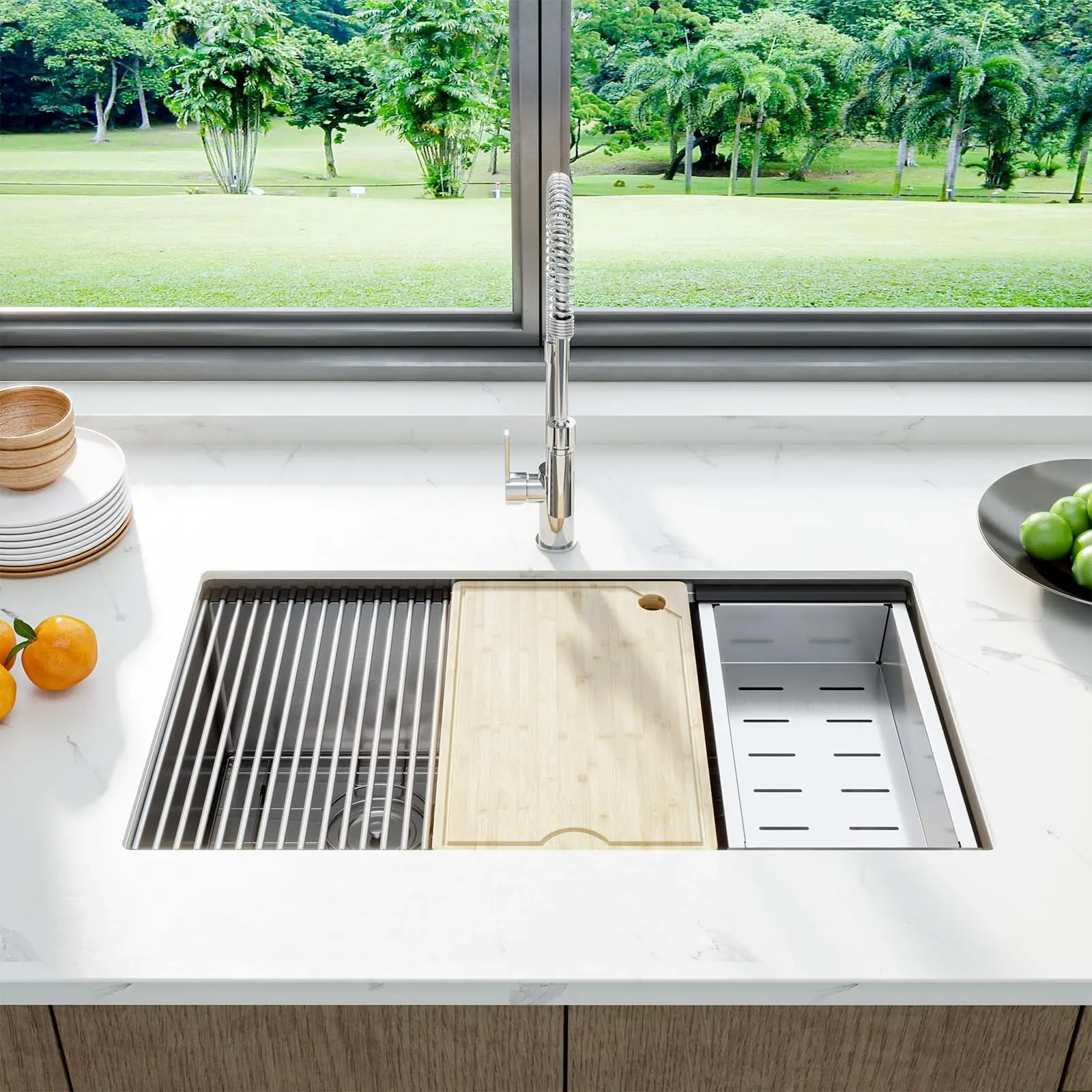 Garvee Stainless Steel Undermount Kitchen Sink Double Bowl