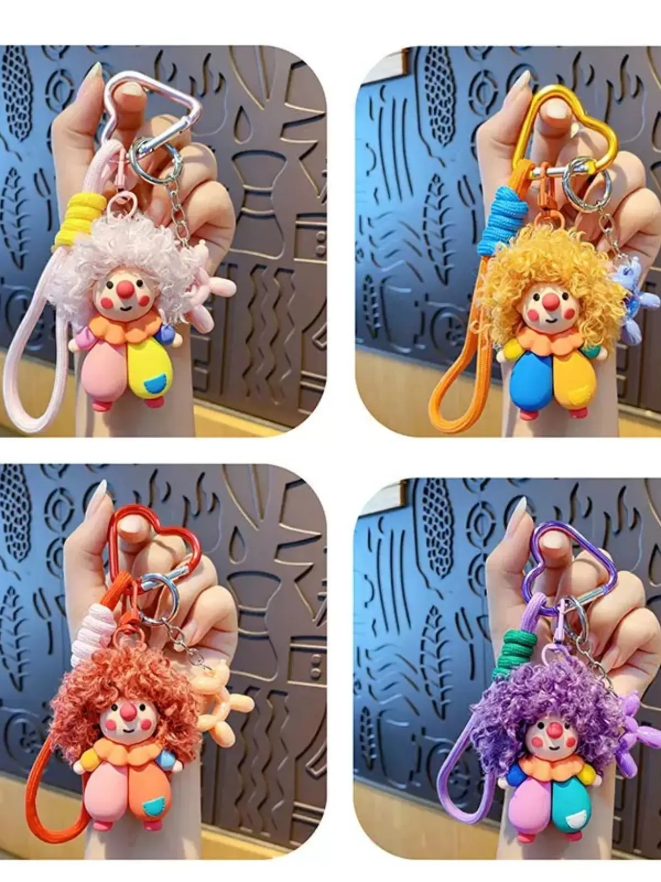 Cute Cartoon Clown Keychain, Spinning Design, Perfect Gift for Women, Backpacks, Car Keys, Birthday Presents, Student Gifts, Fashion Accessory
