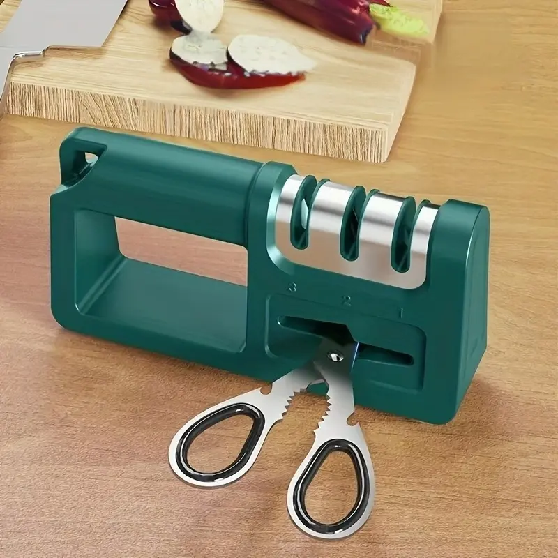 Multifunctional Diamond Sharpening Stone, Quick Sharpener for Kitchen Knives Scissors Tools, Coarse Fine Grits, Durable Metal Abs Resin Material