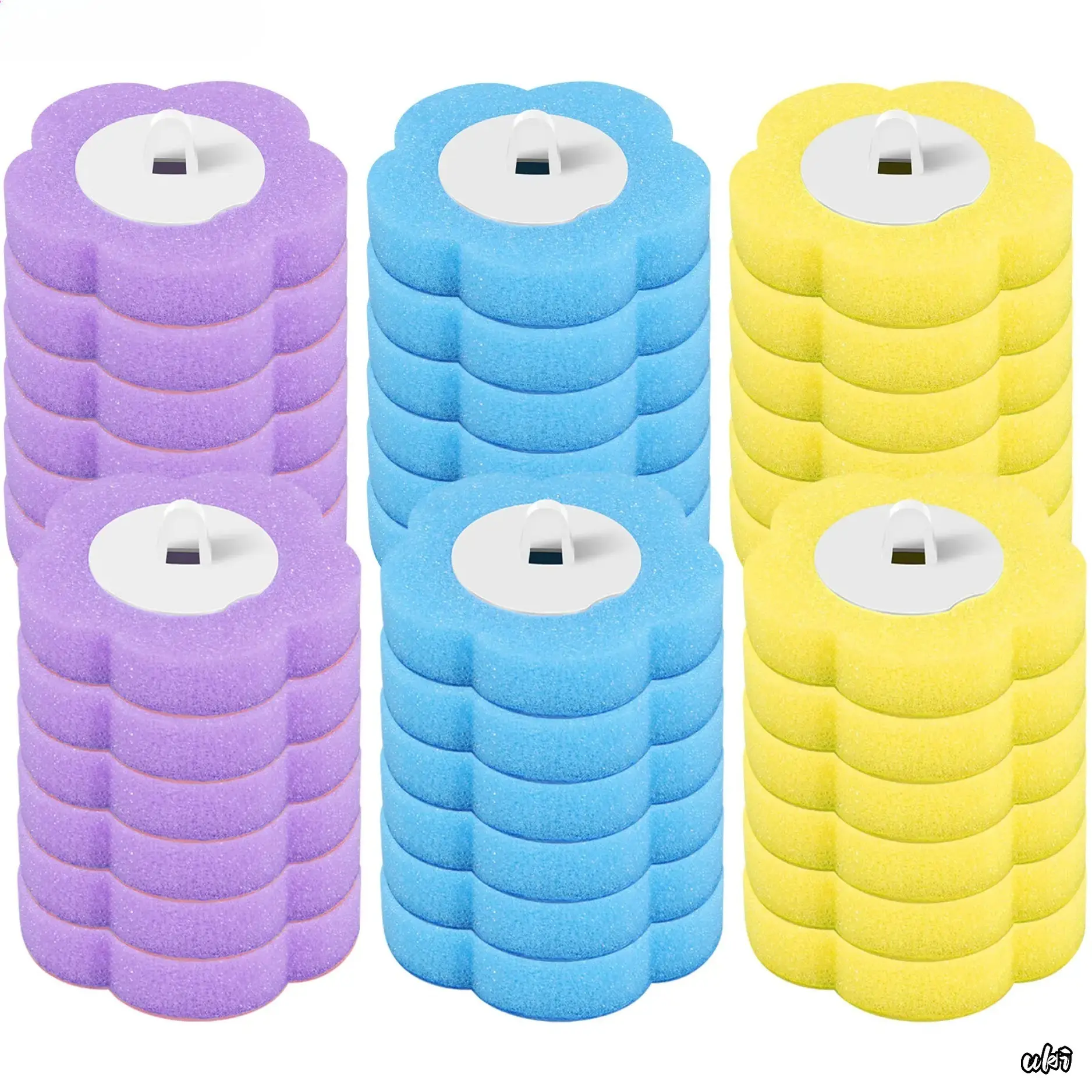Disposable Toilet Wand Refills, 36pcs 3-Layer Sponge Cleaning Heads, Portable Home Care Supply for Hiking & Camping Trips (Wand Not Included), Toilet Bowl Cleaners, 3-Layer Sponge Head