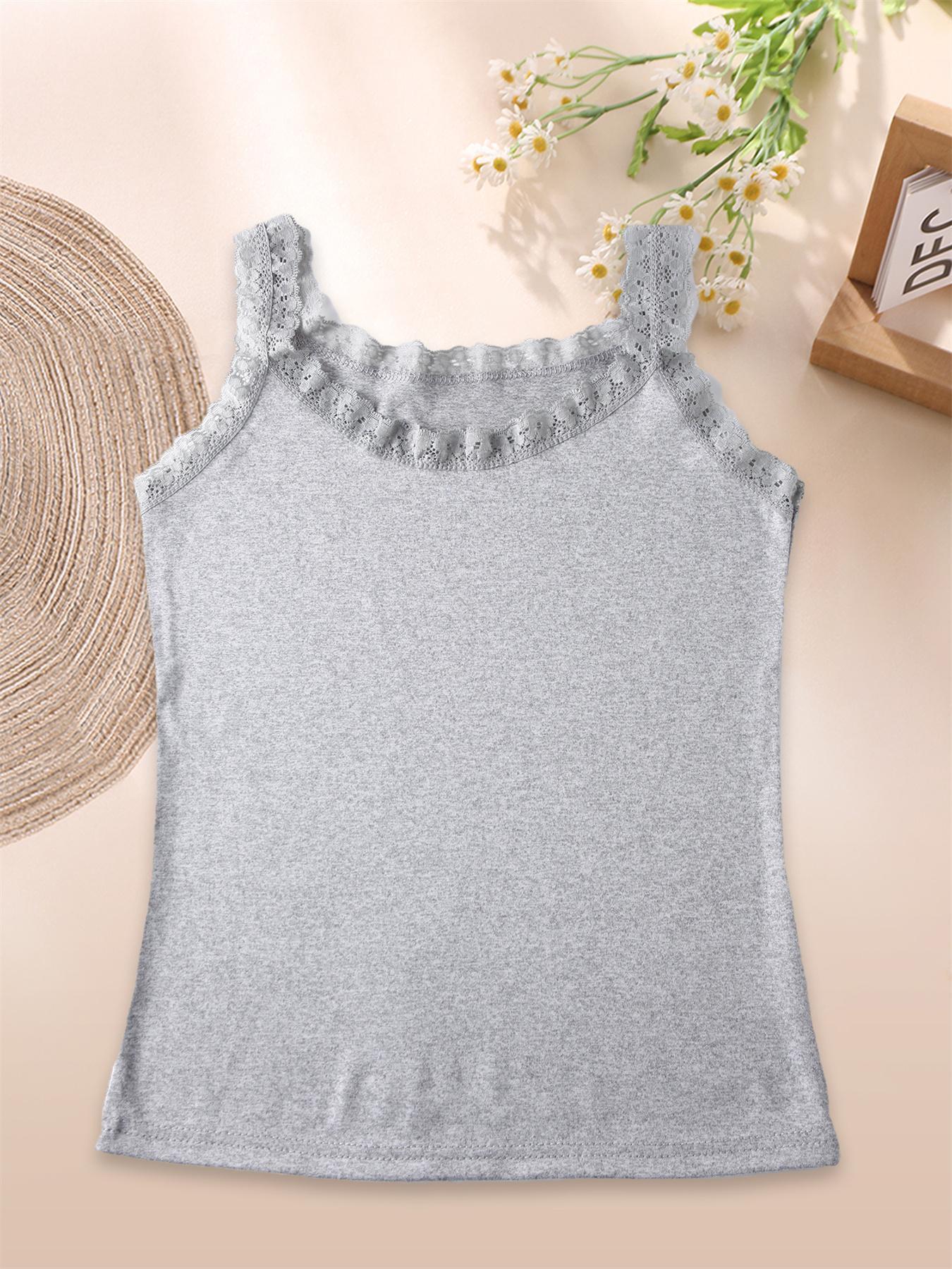 Women's Sexy Plain Tank Top, High Elasticity Lace Shoulder Strap, Comfortable Daily Wear, Slim Fit, All Seasons