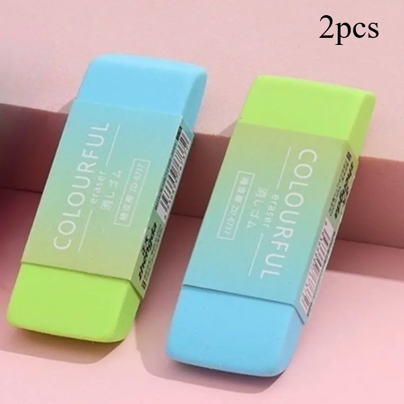 Premium new two-color beveled edge color eraser, large pieces are soft and clean without leaving marks, creative and simple student stationery, special eraser for daily writing and altering art drawings on campus