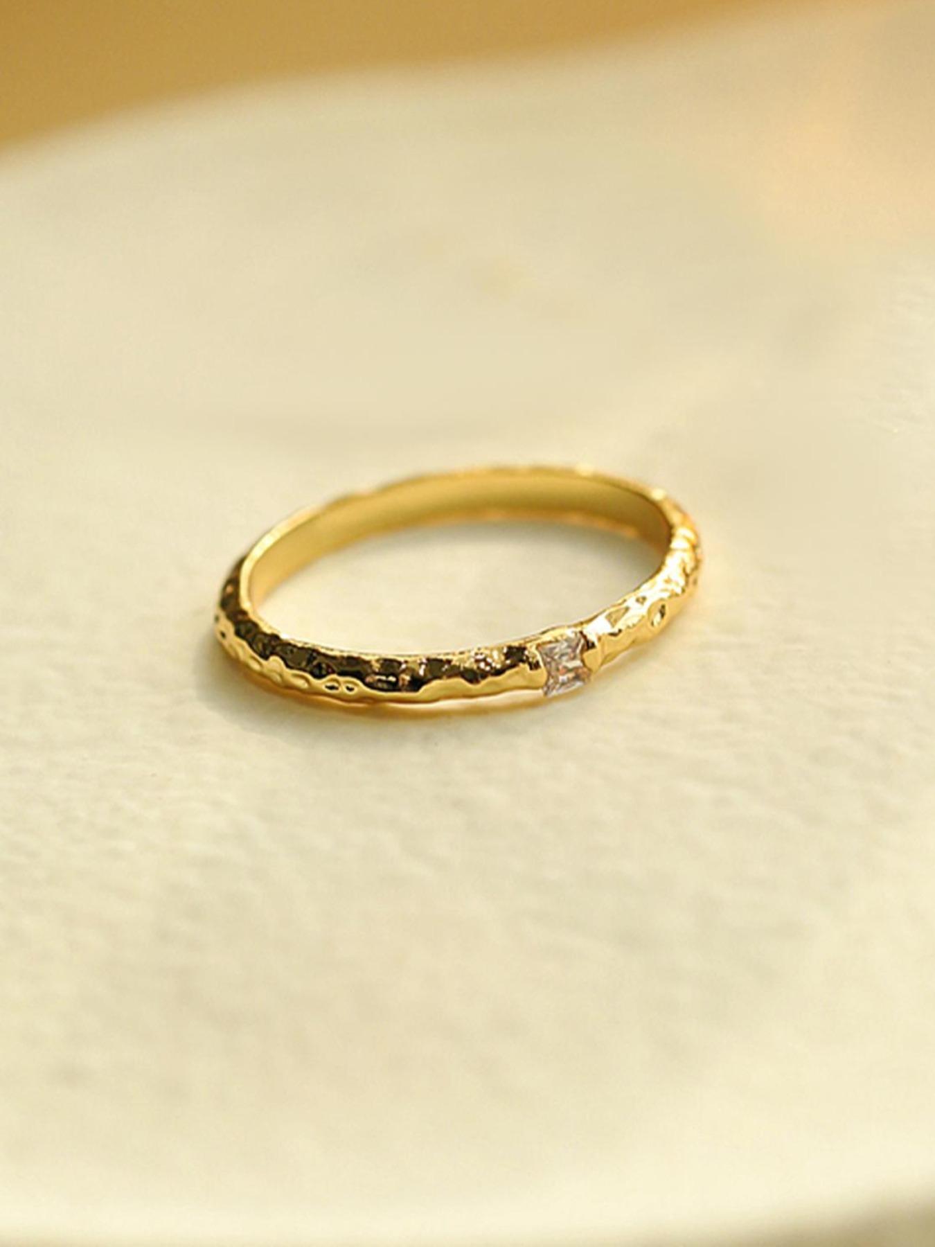 S925 Sterling Silver Square Zirconia Ring, Fashion Jewelry for Party, Daily Clothing Decor, Trendy All-match & Exquisite Jewelry for Birthday Gift, Solitaire Stackable Rings