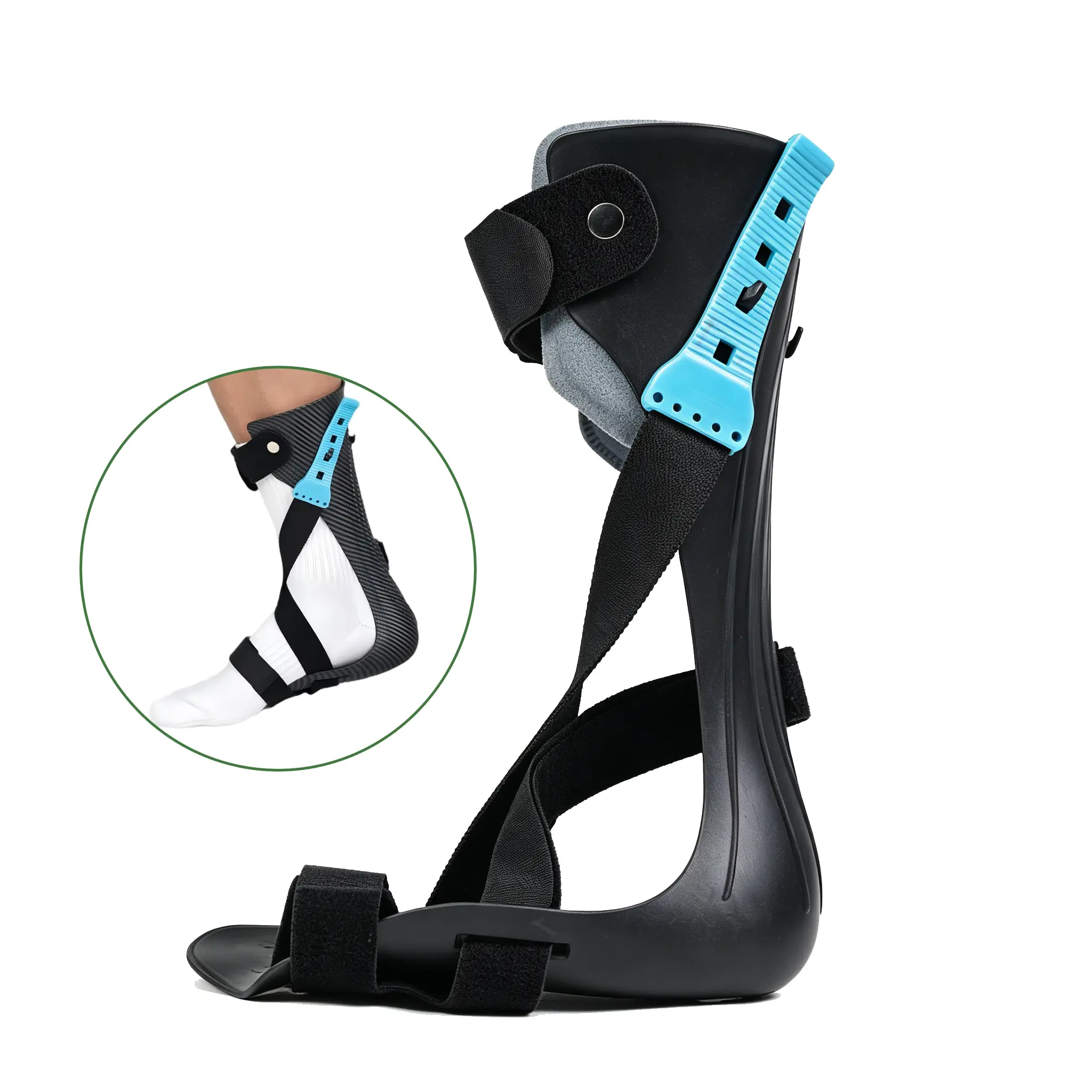 AFO Drop Foot Brace, Lightweight Ankle Support Orthosis for Walking Support, Fits Inside Shoes for Men and Women