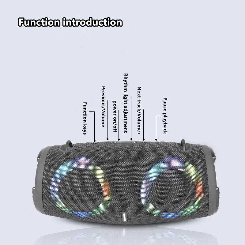 100W high power bluetooth speaker portable RGB colorful light waterproof wireless subwoofer 360 stereo surround TWS FM boombox  clarity and bass speakers