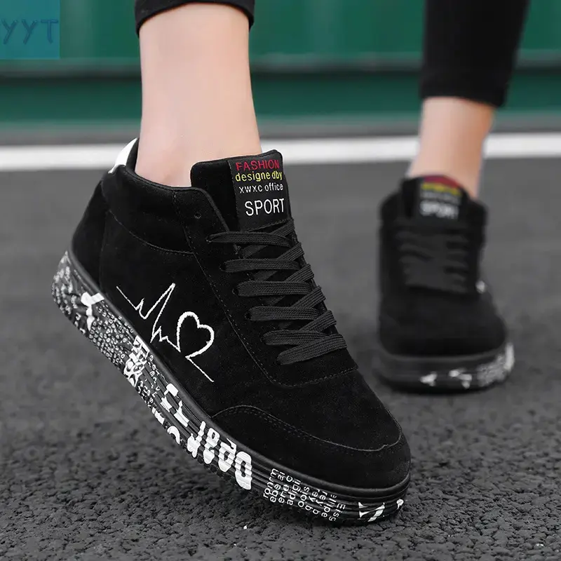 YYT1 's Day Men's Women's Shoes Couple Shoes Teen Board Shoes Heart-shaped Design Casual Shoes Lace-up Soft Sole Flat Sole Comfortable Skateboard Shoes Men's Shoes Low Top Medium Top Walking Shoes Tennis Shoes Youth Running Shoes