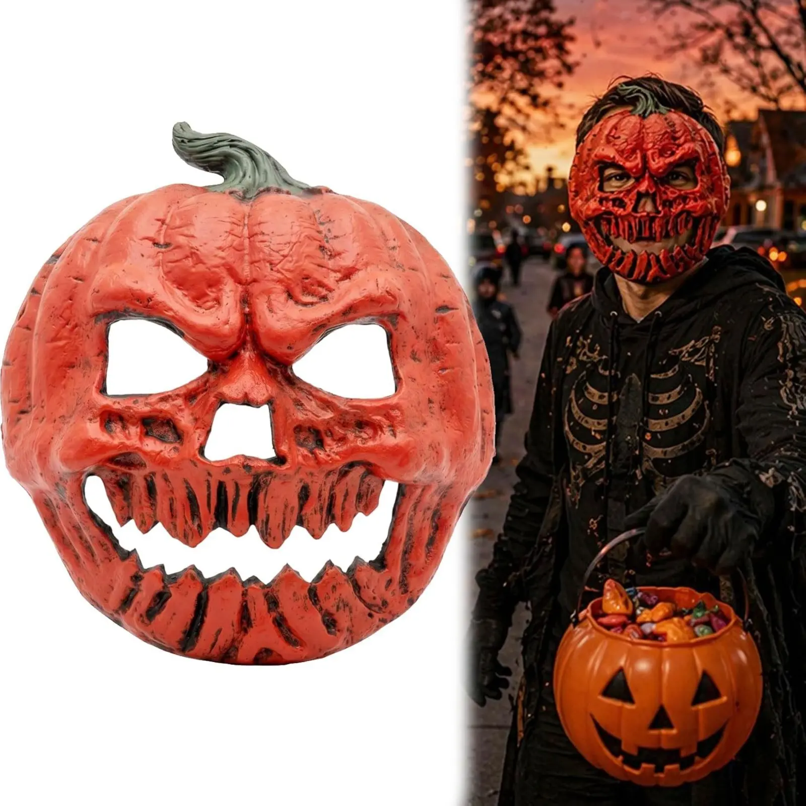 Halloween mask Creepy Pumpkin Mask, Scary Pumpkin Head Mask For Halloween Costume Party Props Adult Men Women
