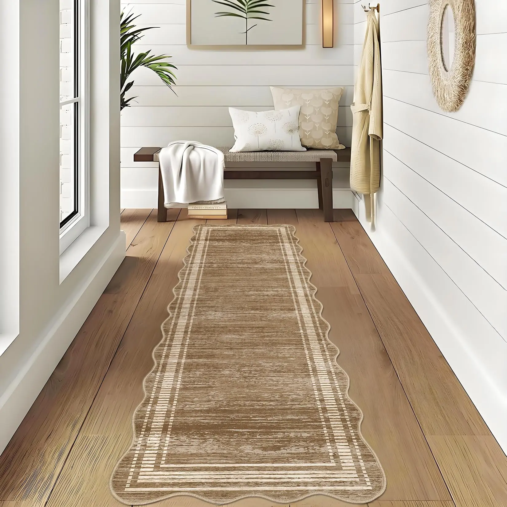 GARVEE Washable 2x6 Inch Stitched Kitchen Runner Rug, Non-Slip, Stain-Resistant, Soft Entryway Mat for Bathroom and Laundry