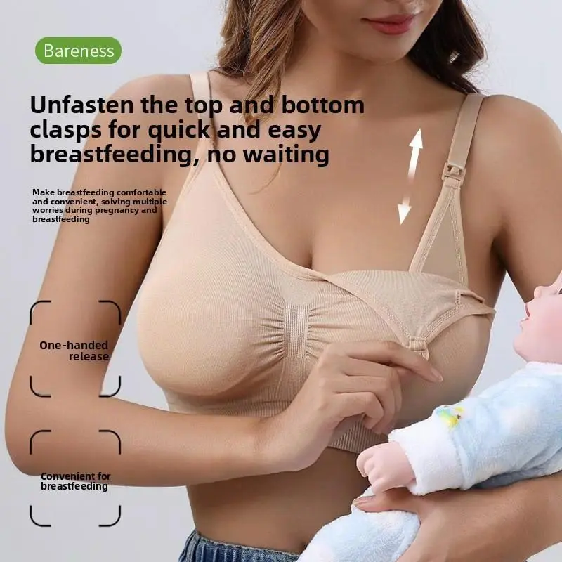Maternity Nursing Bra for Breastfeeding, Women's Solid Satin Push-Up Lingerie, Soft & Breathable for Comfortable Daily Wear, Maternity Bras For Breastfeeding, Pregnancy Nursing Bras