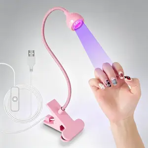 Portable UV Nail Lamp, 360° Adjustable Neck Light, USB Charging, One-Button Switch, Ideal for Gel Nail Curing and DIY Manicure Art