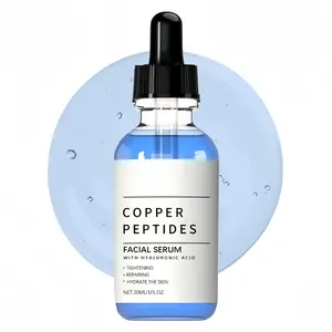 GHK-Cu Peptide Essence Serum, Copper Peptides Serum, Hydrating Moisturizing Hyaluronic Acid Facial Essence with Copper Tripeptide and Sodium Hyaluronate, 30 ml Boxed Nourishing Skincare Serum