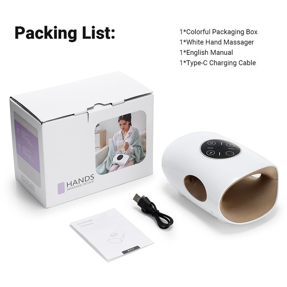 Hot Compress Hand Massager, 1 Box 3 Modes & 5 Levels Hand Massager, Timers Hand Massage Tool for Parents Gift, Electric Massage Machine, USB Rechargeable