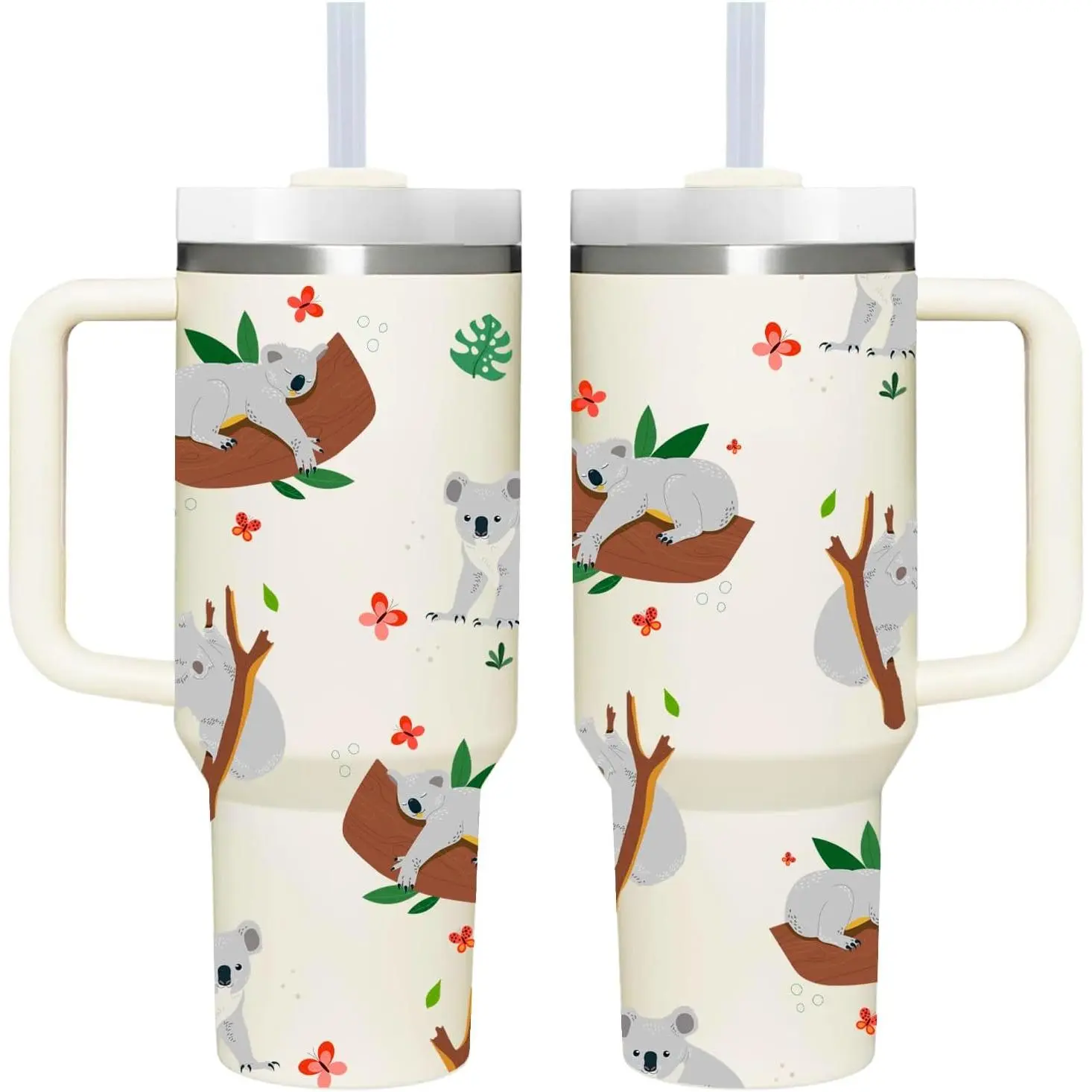 Koala Gifts.40oz Koalas Tumbler with Handle.Koalas Lover Cup Gift.Birthday Christmas koala Tumblers Gift  Women Men.