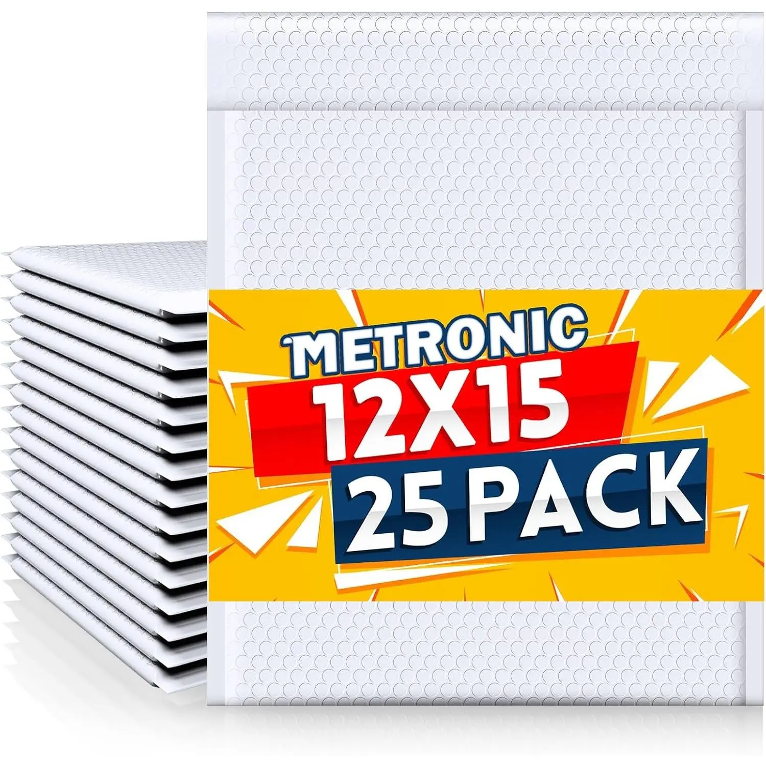Large Bubble Mailers 12x15 Inch 25 Pack Waterproof Padded Envelopes White Bubble Envelopes Opaque Cushioning Mailer for Shipping Clothes, Books,Jewelry Makeup Supplies