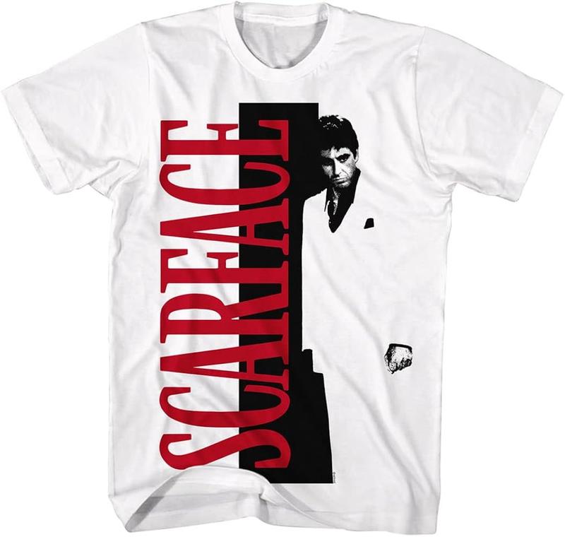 Trendy Retro Scarface Movie Graphic Tee, Unisex Casual Short Sleeve